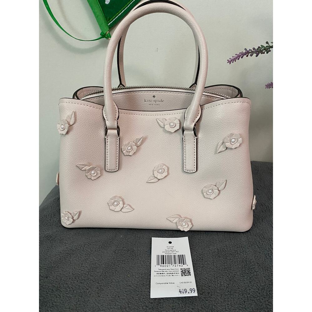 NWT Kate Spade Thompson St small satchel with floral appliqué - Picture 2 of 5
